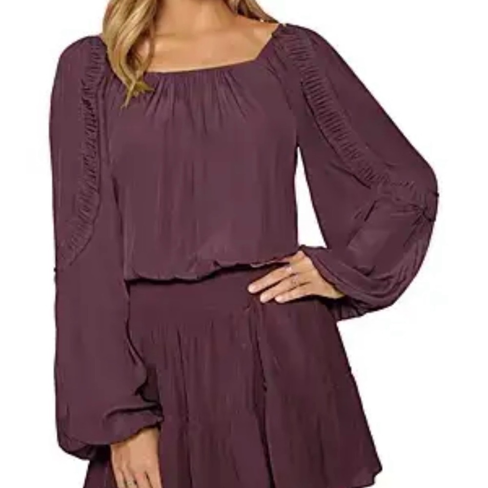 Ramy Brook Long Sleeve Satin Dress